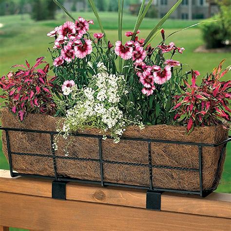 flower box holder metal|railing mounted flower boxes.